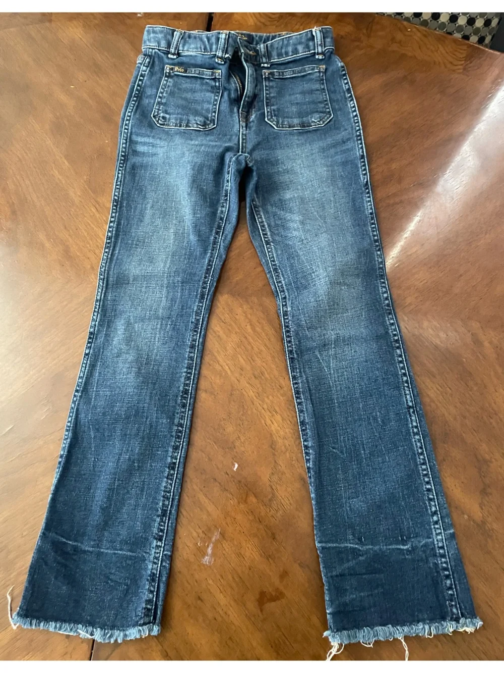 4 Pair Off Girl’s Jeans Light Wash Denim Jeans with Pink Embroidery
